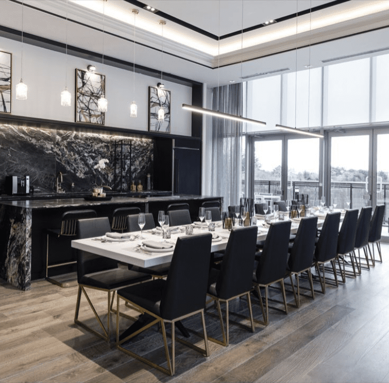 Kitchen Counter and Dining Living Area